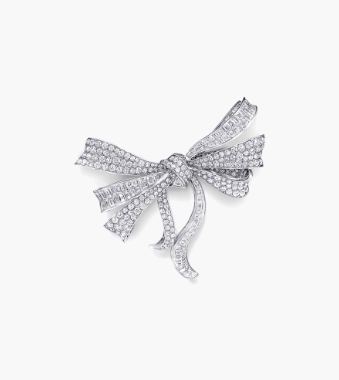 Diamond Ingraved Ribbon Hair Clip